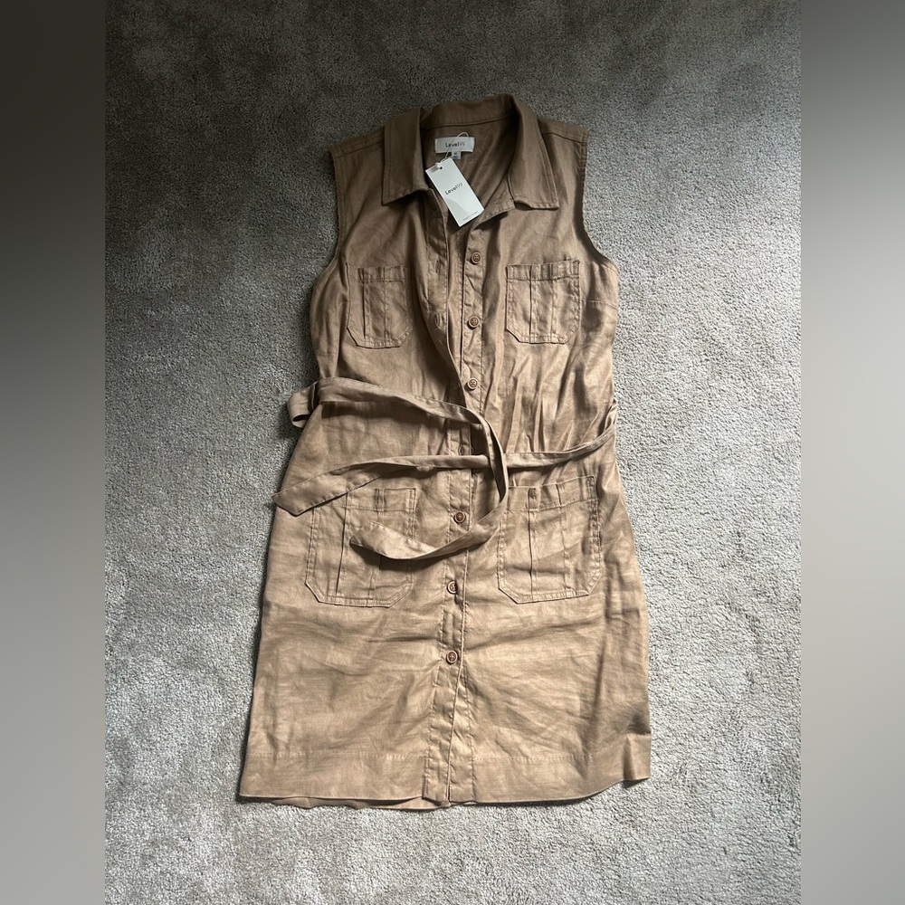 Level 99 Tan Collared Dress
